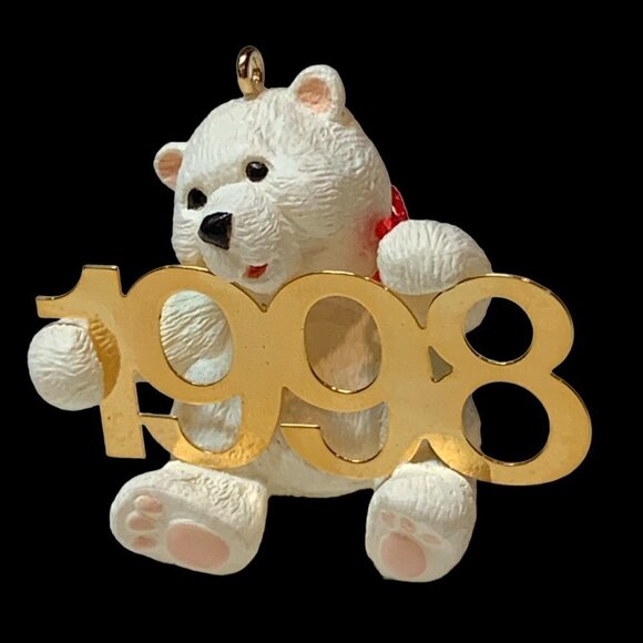 Hallmark Keepsake 1998 Fabulous Decade Series Ornament White Polar Bear 108C - Picture 2 of 6